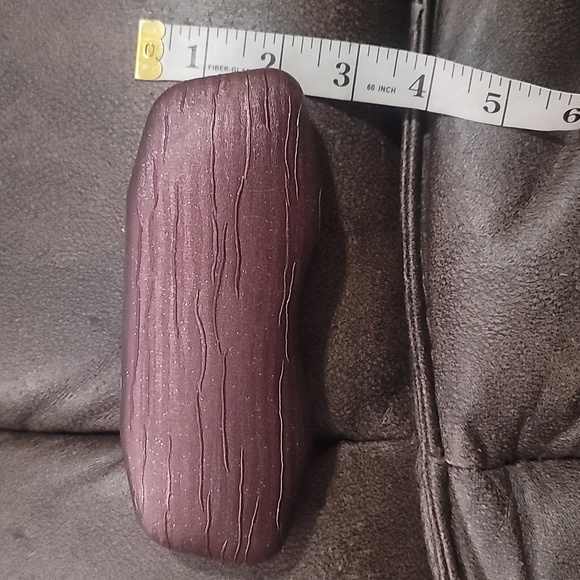 COTE D'AZUR burgundy maroon metallic sparkle glitter hard sunglass eyeglass case - Picture 2 of 7